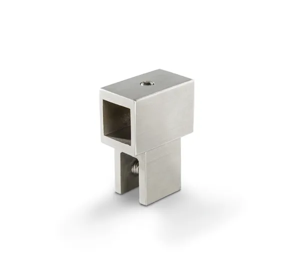 Glass connector Square 15, with through-opening