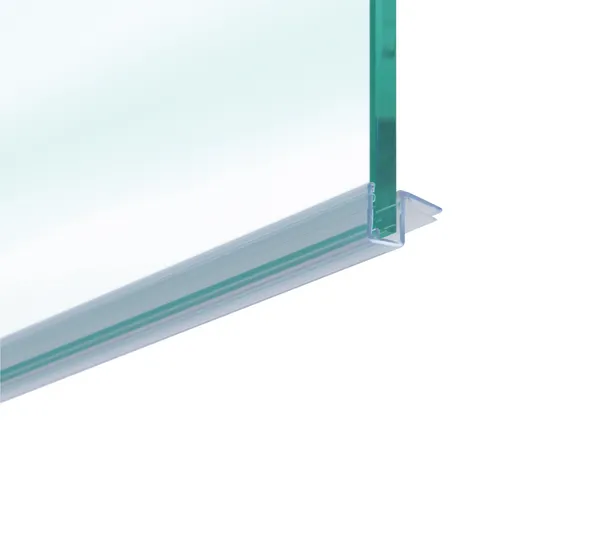 Shower door seal with 90° corner stop Shower door seal with 90° corner stop