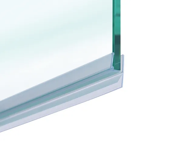 Shower door seal with 180° front stop Shower door seal with 180° front stop