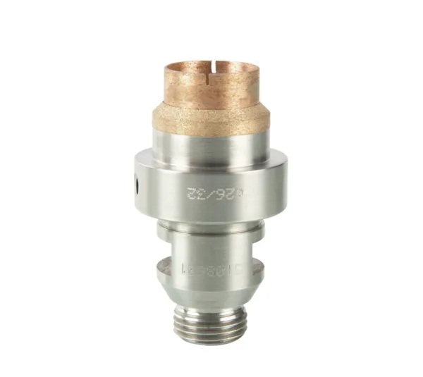 Industrial diamond hollow drill with countersink ring