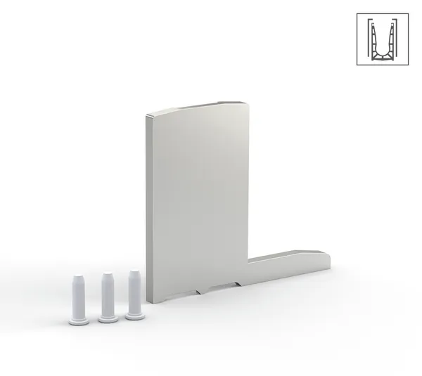 Tapa final VetroMount® para perfil F de suelo Tapa final VetroMount® para perfil F de suelo