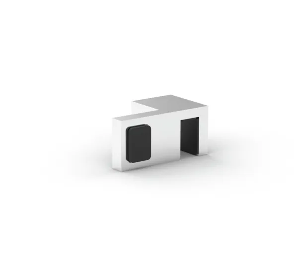 Tope de puerta para reequipamiento, vidrio-vidrio 90°