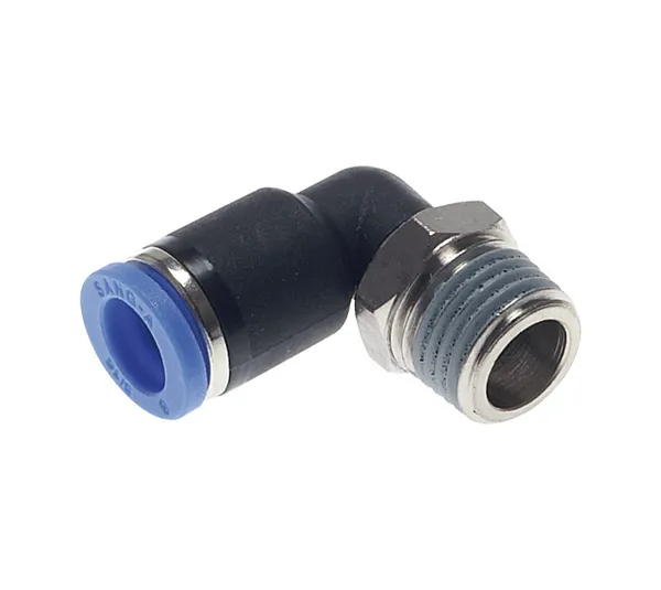 IQSL 186 R ⅛" - 6 mm-es bepattintható könyökcsatlakozó