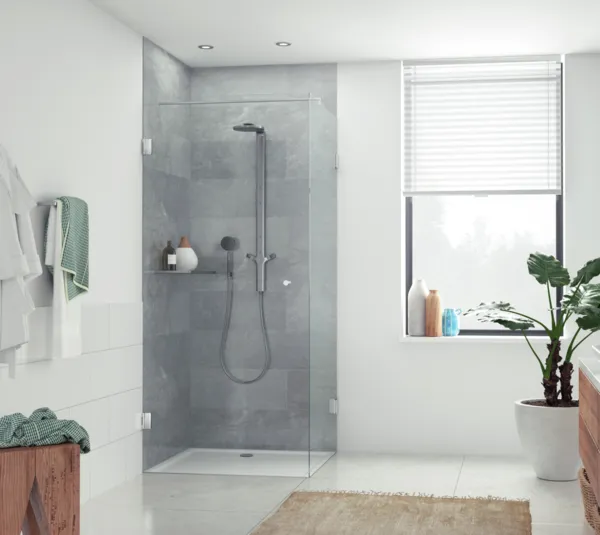Avila shower door hinge, glass-glass 180°