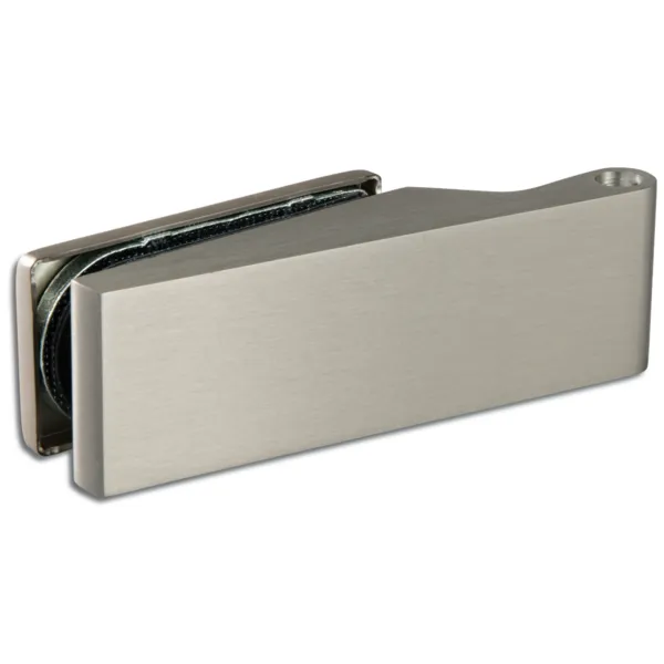 Studio glass door hinge, 2 parts, angular