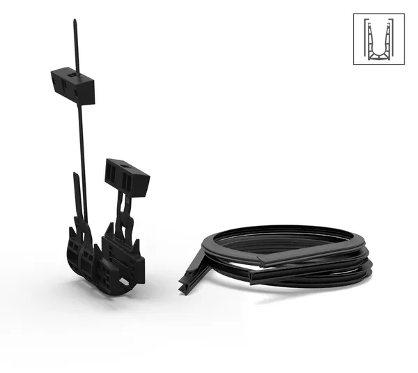 Juego de montaje VetroMount®, con perfil de cubierta