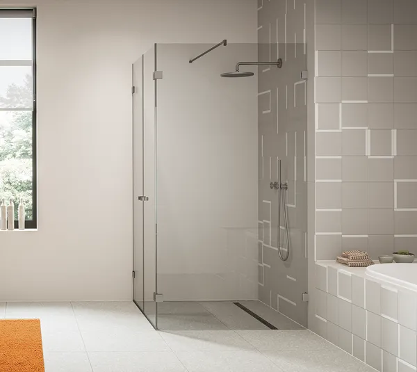 Shower door hinge Juna®, glass-glass 180°
