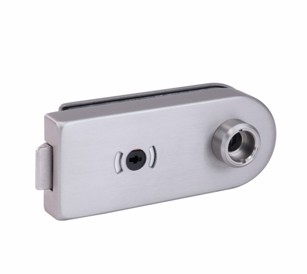 Studio serratura porta in vetro WC, rotonda