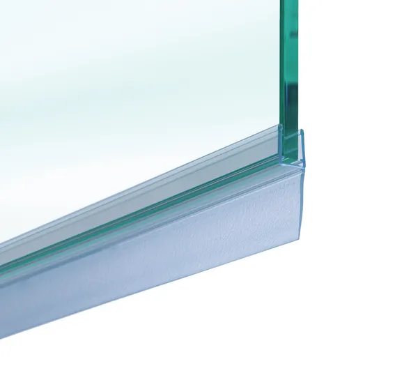 Shower door seal with long sealing lip Shower door seal with long sealing lip