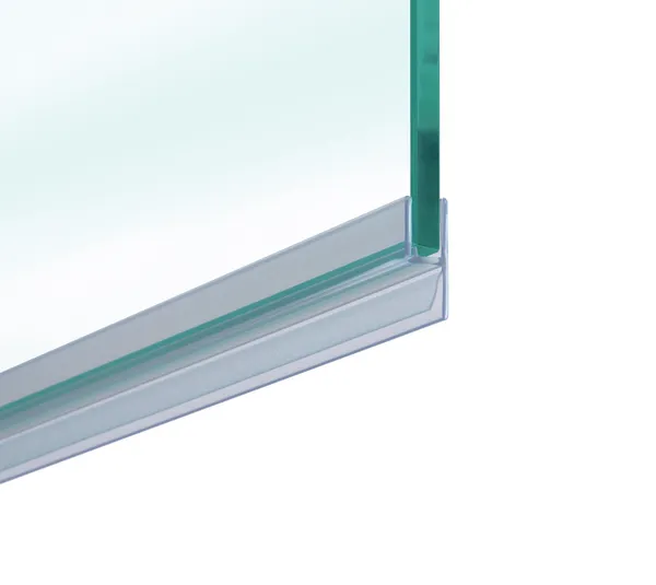 Shower door seal with 180° front stop Shower door seal with 180° front stop