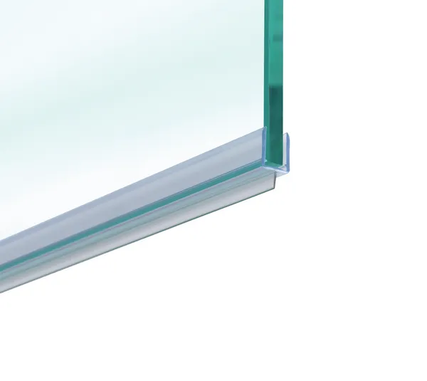 Shower door seal with lower sealing lip Shower door seal with lower sealing lip