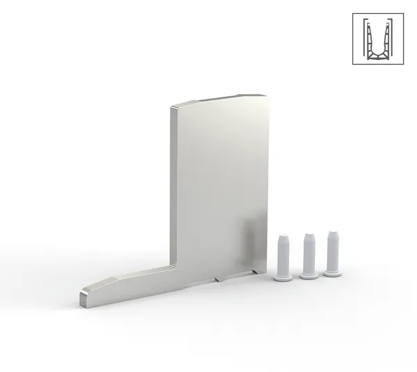 Tapa final VetroMount® para perfil F de suelo Tapa final VetroMount® para perfil F de suelo