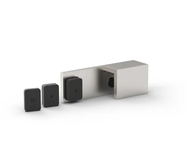Tope de puerta para reequipamiento, vidrio-vidrio 180