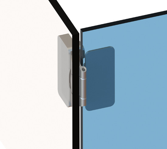 Hinge for All-Glass Showcases inset mm with catch