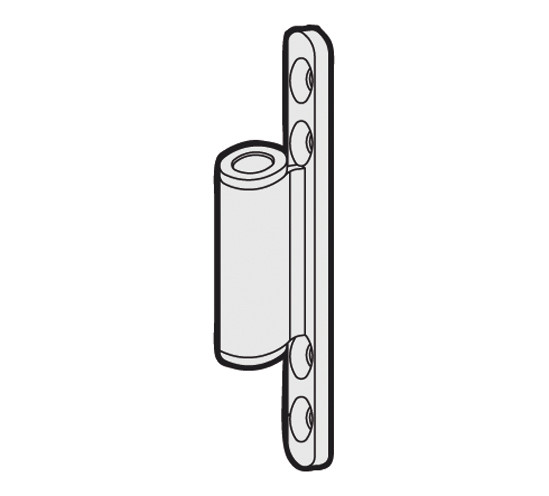Rahmenteil zum Aufschrauben für 3-tlg. Türbänder und Holz-, Stahl- und Aluminiumzargen
