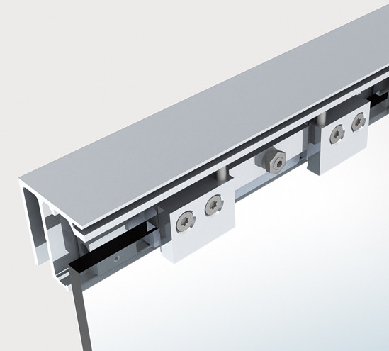 SlideTec optima 80 Set Montaje a techo con acristalamiento fijo sin mecanismo de amortiguación una puerta