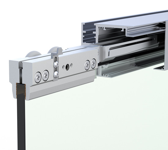 Bohle MasterTrack® FT 80 Juego Montaje a techo con acristalamiento fijo incluye mecanismo de amortiguación, puerta individual