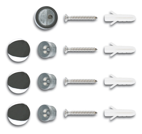 Mirror Screws with screw-on cover caps