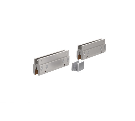 Bohle MasterTrack® BT Glass clamp set for flush installation on the ceiling including bottom guide, for one door