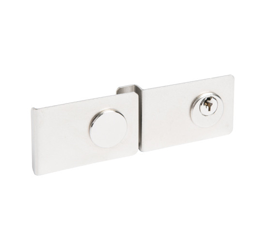 Glass Door Lock two-piece with stopper 31 x 49 mm with stop/retaining plate for Inactive leaf door