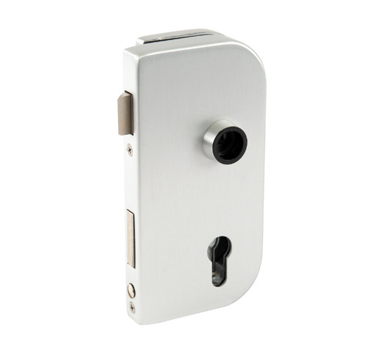 Glass Door Lock Olis DIN right Profile Cylinder for 10 mm glass at 24 mm rebate depth
