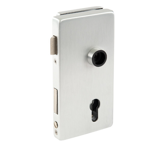 Glass Door Lock Alea DIN right Profile Cylinder for 10 mm glass at 24 mm rebate depth